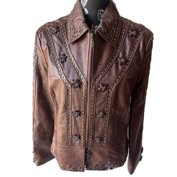 Cattle Drive Jackets & Blazers - Cattle Drive Western Wear Brown Leather Jacket Women's Size M